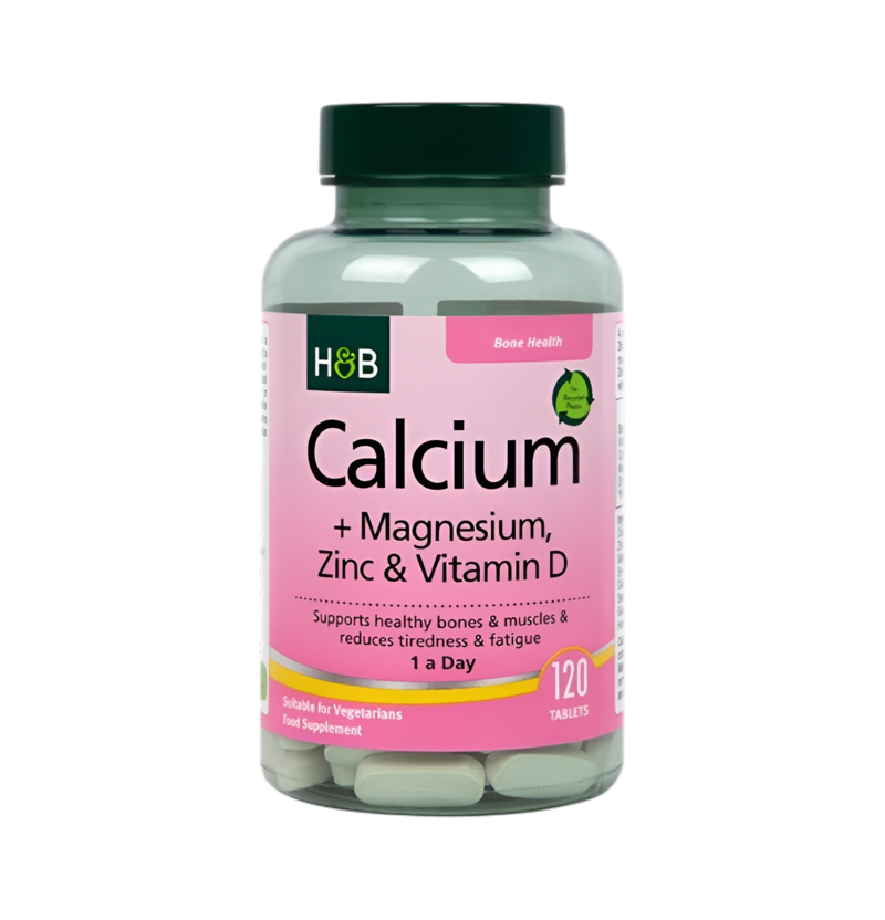 Holland & Barrett Calcium + Magnesium, Zinc & Vitamin D 120 Tabletter