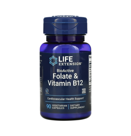 Life Extension BioActive Folate & Vitamin B12 90 Kapslar
