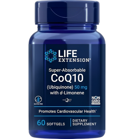 Life Extension Super-Absorbable CoQ10 (Ubiquinone) with d-Limonene 100mg 60 Mjukgelkapslar