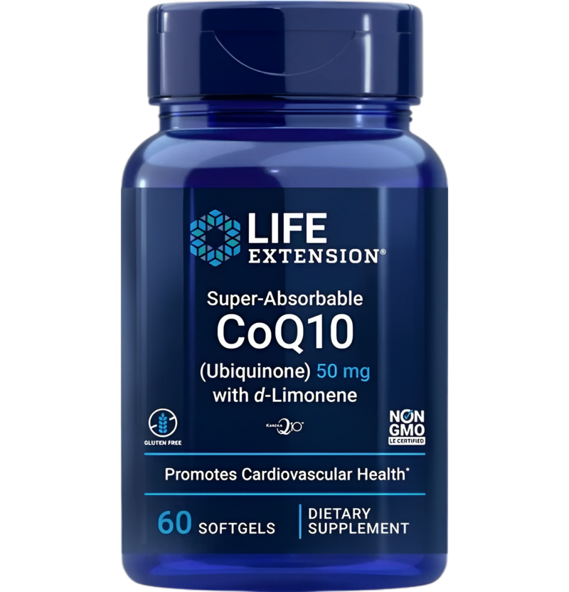 Life Extension Super-Absorbable CoQ10 (Ubiquinone) with d-Limonene 100mg 60 Mjukgelkapslar