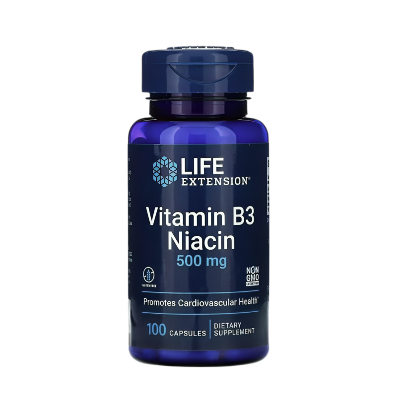 Life Extension Vitamin B3 Niacin 500mg 100 Kapslar