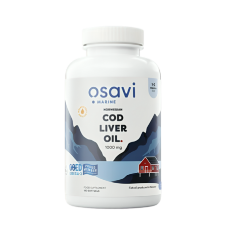 Osavi Norwegian Cod Liver Oil 1000mg Lemon 180 Mjuka Kapslar