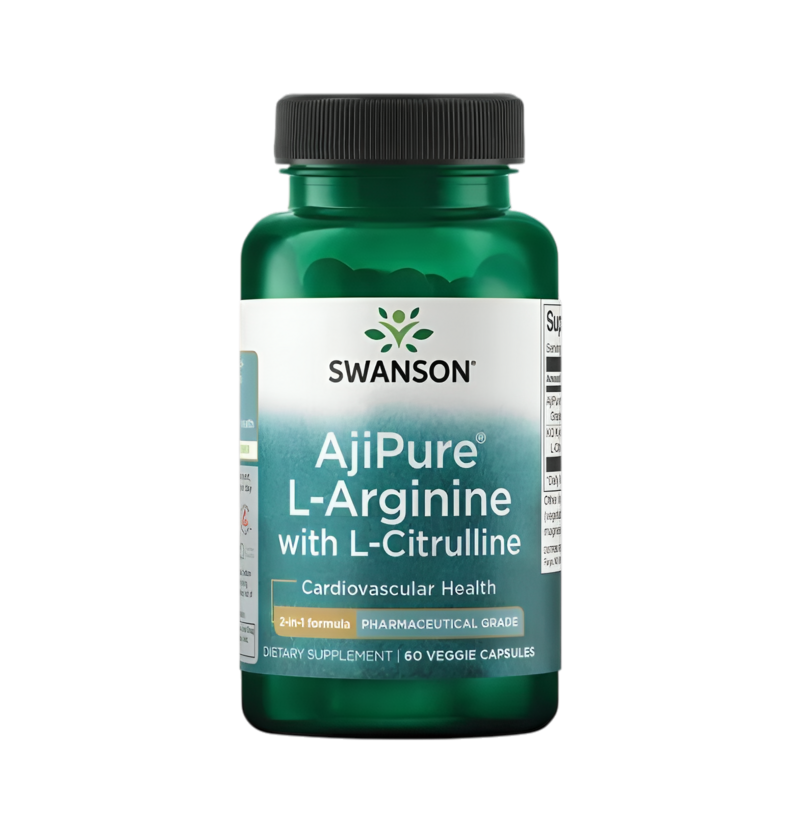 Swanson AjiPure L-Arginine with L-Citrulline 60 Vegetabiliska Kapslar