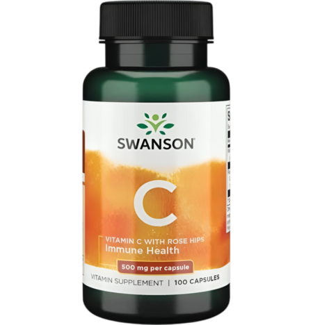 Swanson Vitamin C with Rose Hips Extract 500mg 100 Kapslar