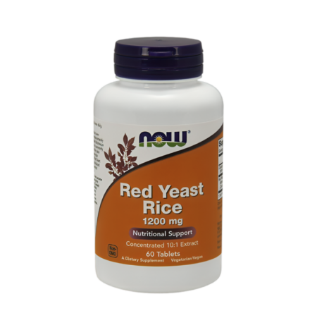 NOW Foods Red Yeast Rice Koncentrerat 10:1 Extrakt 1200mg 60 Tabletter
