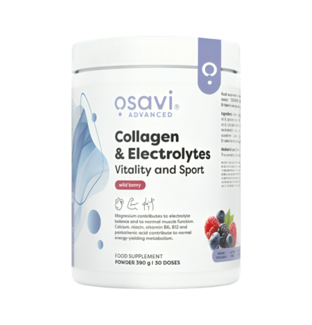 Osavi Collagen Electrolytes Vitality and Sport, Wild Berry 390g